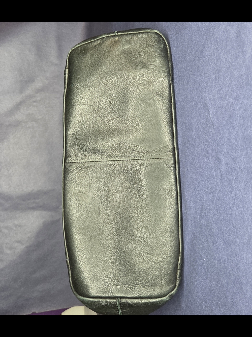 American Leather Black Shoulder Tote with Gold Zippers - Picture 9 of 14